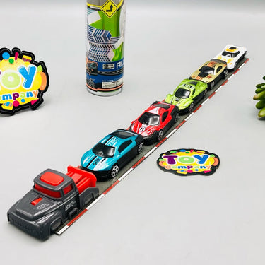 5Pcs Mini Alloy Cars With Road Map & Launcher
